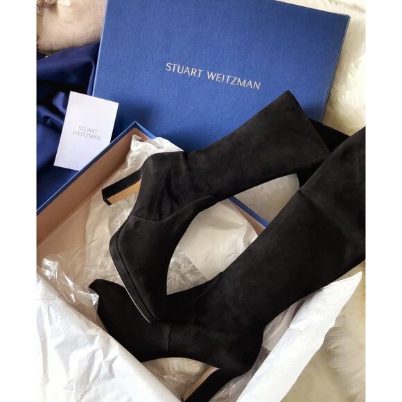 "Stewart Weitzman Ledyland Black Suede Over the Knee Boots, Size 11". MSRP 550 - Picture 1 of 4